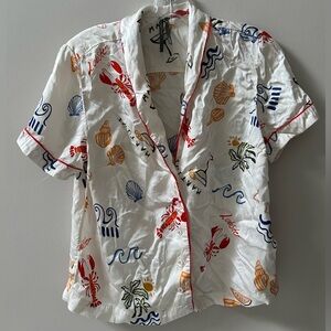 Anthropologie silky pajama set